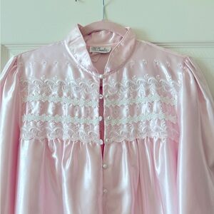 Embroidered Satiny Pink Night Gown by Character